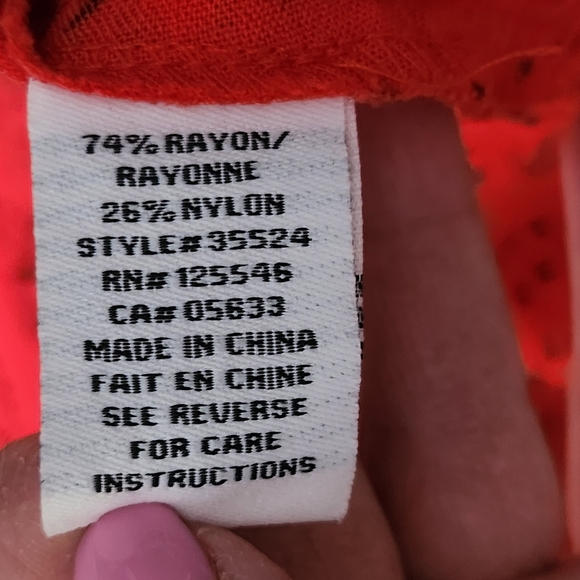 HABITAT CLOTHES TO LIVE IN Red Wearable Art To Wear Button Up Top XL Lagenlook - Picture 8 of 13